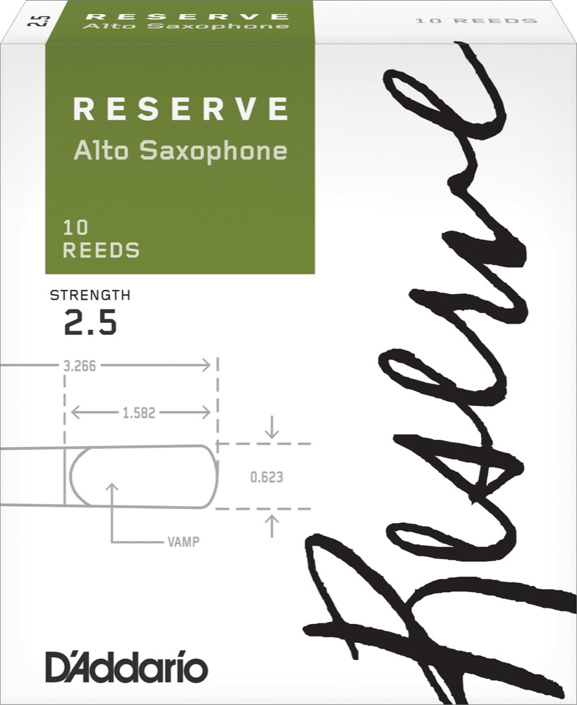 DADDARIO WOODWINDS, DJR1025, Rörblad Reserve Alt-sax 10-p 2.5